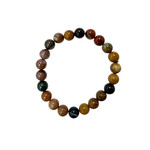 Green Ocean Agate Gemstone Stretch Bracelet 8mm