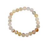 Red Plants Agate Gemstone Stretch Bracelet 8mm