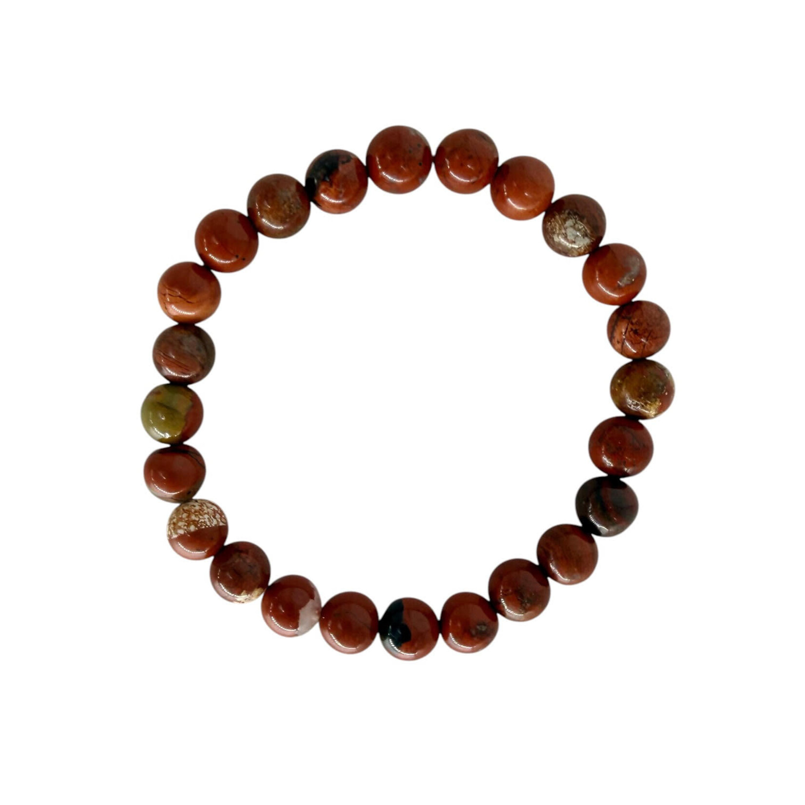 Red Jasper Gemstone Stretch Bracelet 8mm