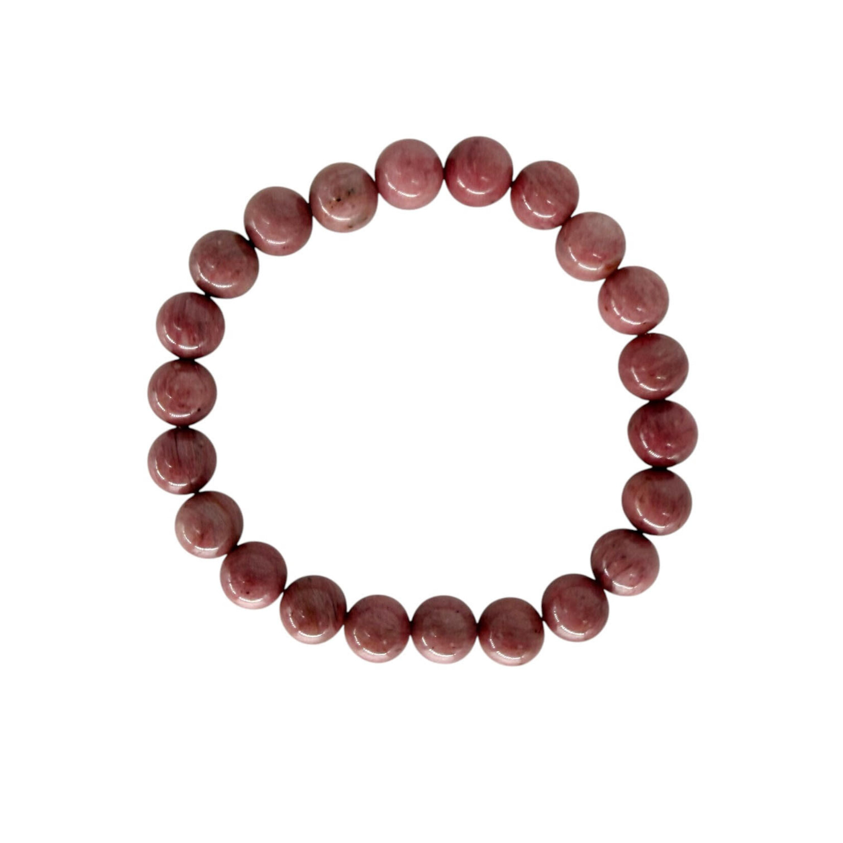 Dark Rhodonite Gemstone Stretch Bracelet 8mm