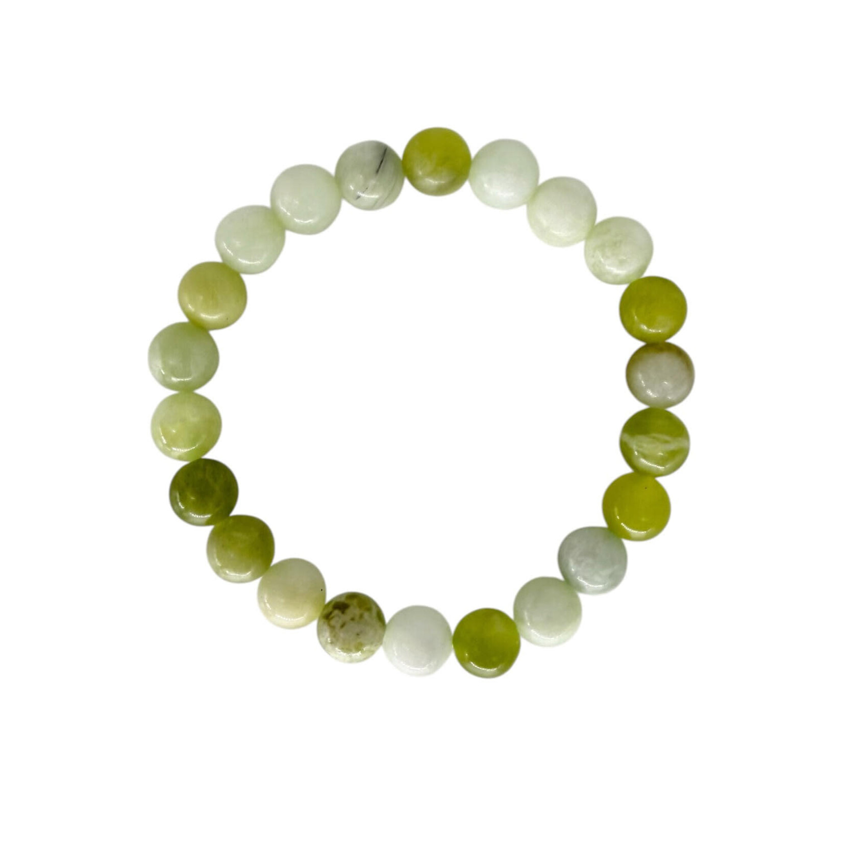 Light Green Jade Gemstone Stretch Bracelet 8mm