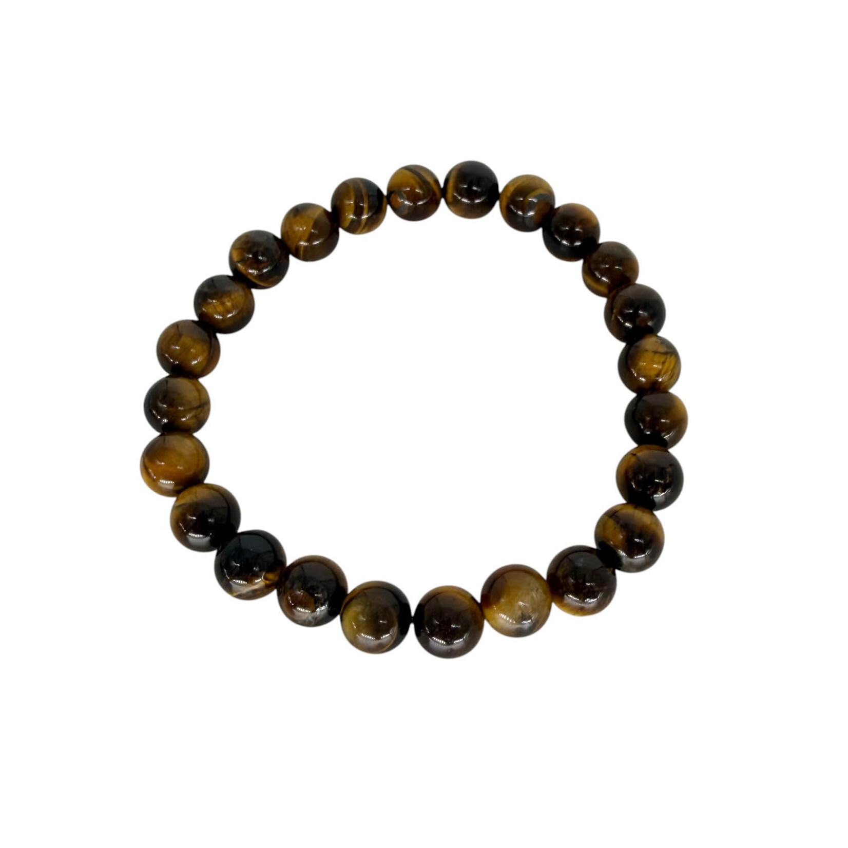 Yellow Tiger Eyes Stone Gemstone Stretch Bracelet 8mm