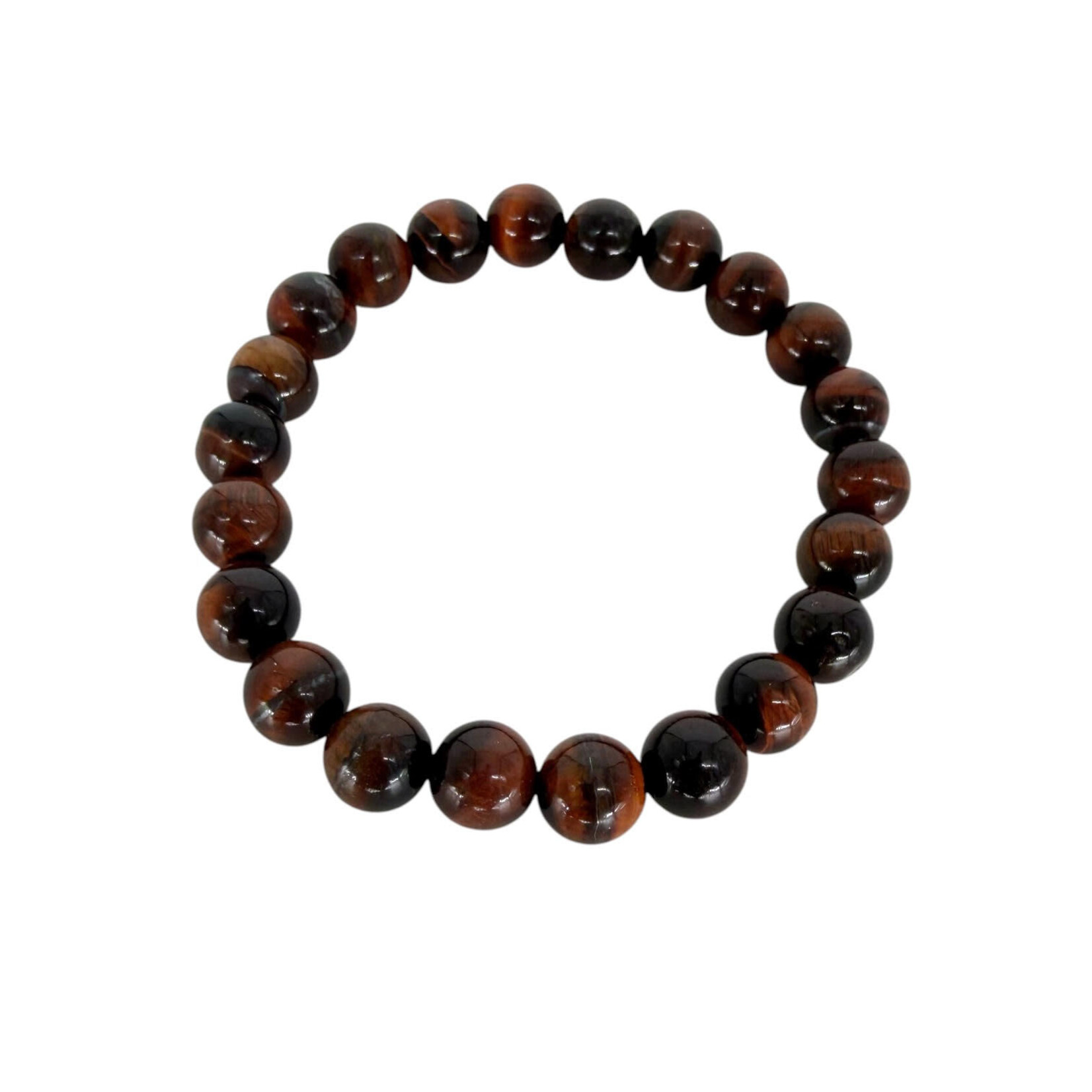 Red Tiger Eyes Stone Gemstone Stretch Bracelet 8mm