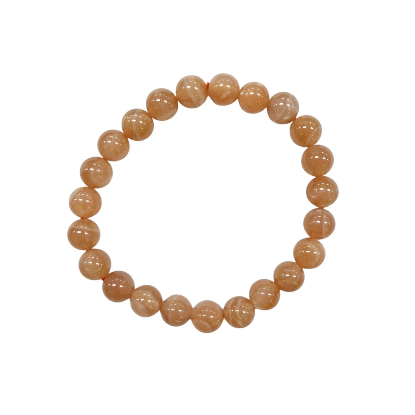 Orange Moonstone Gemstone Stretch Bracelet 8mm