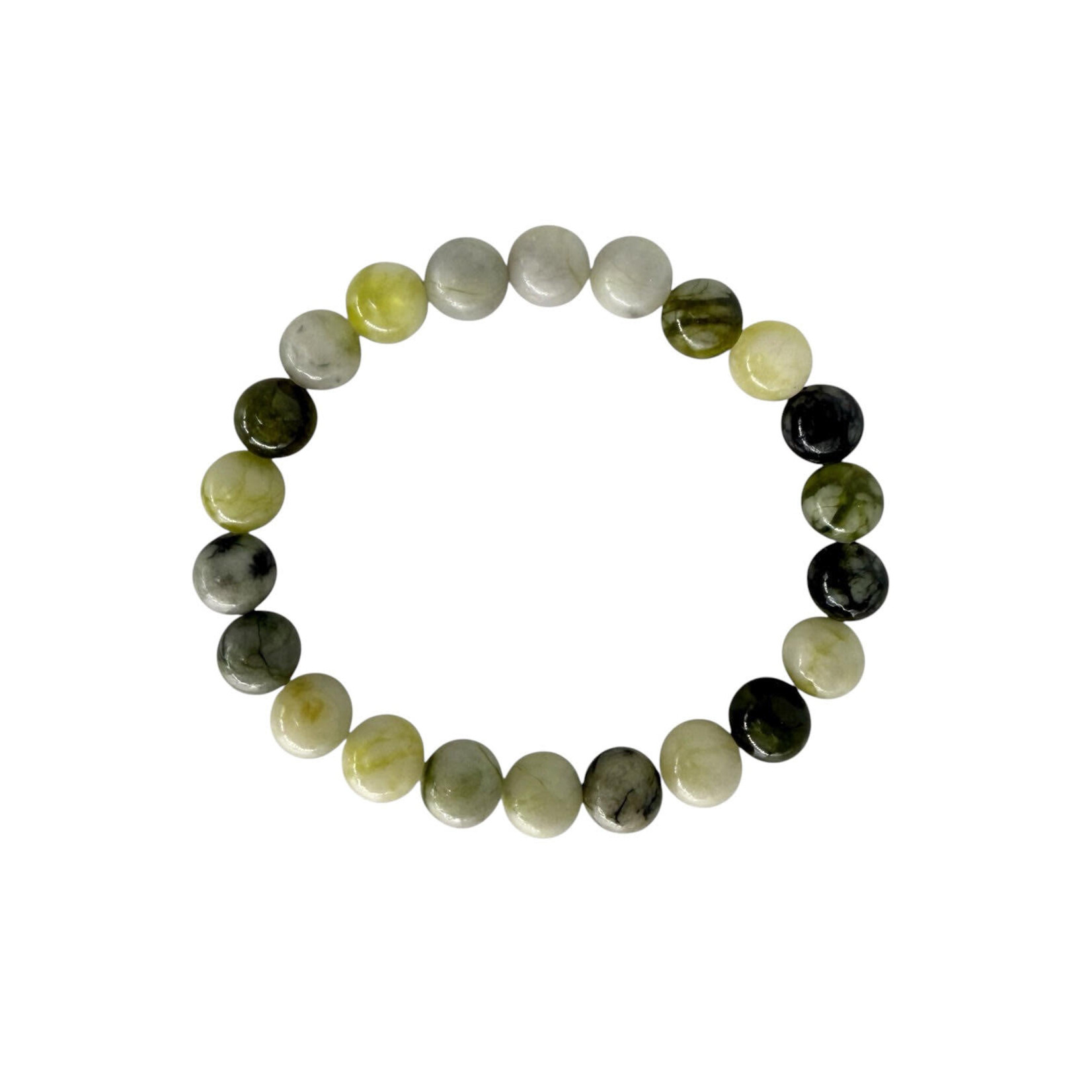 Flower Jade Gemstone Stretch Bracelet 8mm