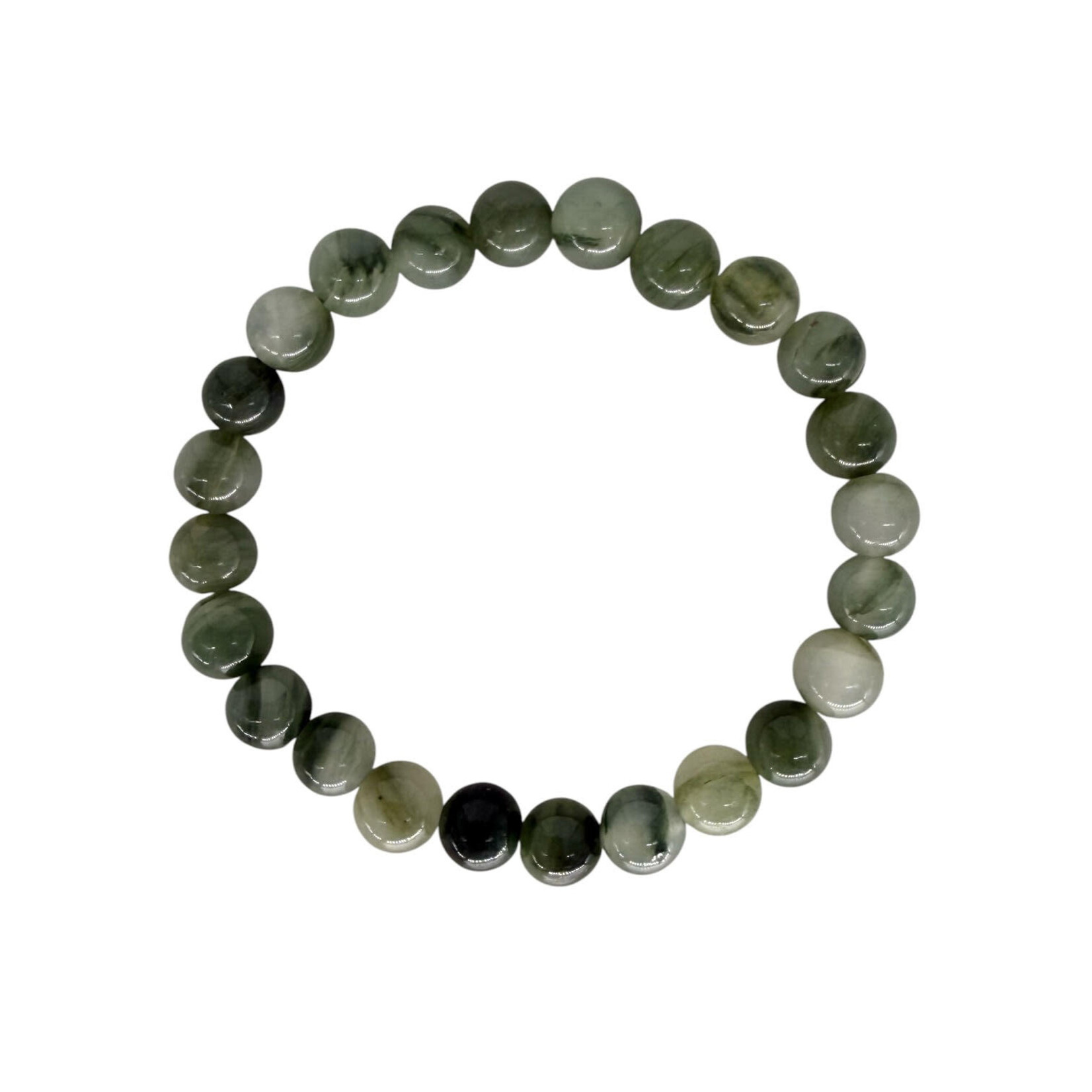 Ice Green Jade Gemstone Stretch Bracelet 8mm