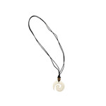 Carved Bone Wave Spiral Adjustable Cord Necklace