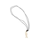 Carved Bone Fish Adjustable Cord Necklace