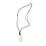 Carved Bone Fish Adjustable Cord Necklace