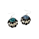 EA205 Island Shell Earrings Black & White Scallop Bottom