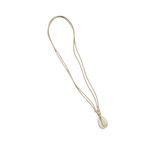 Cowry Shell Necklace Two Strand Adjustable Cord Sand