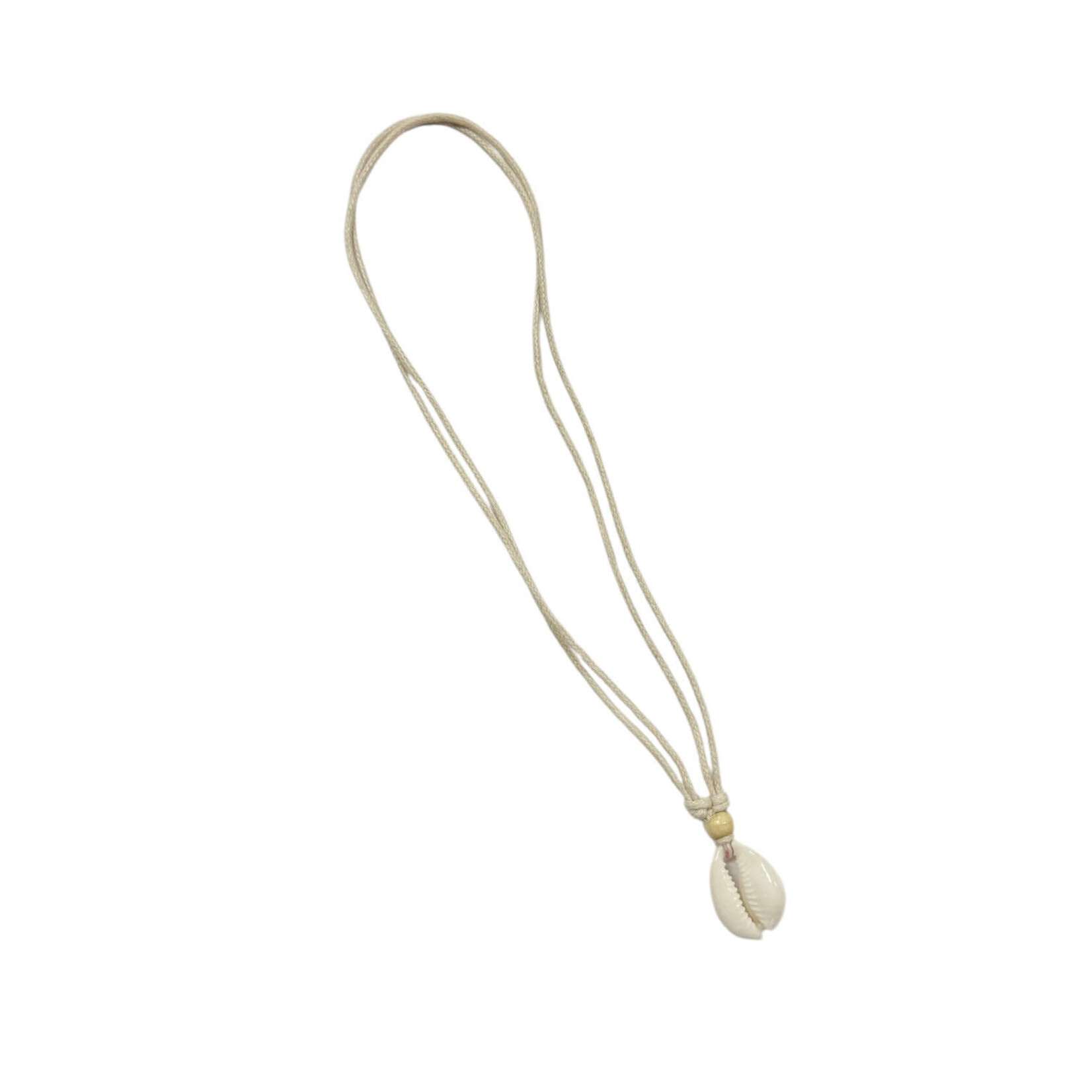 Cowry Shell Necklace Two Strand Adjustable Cord Sand