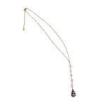 16-18" 15k Gold Plated Copper Hebrew Shell and 5 Pearl Drop Necklace