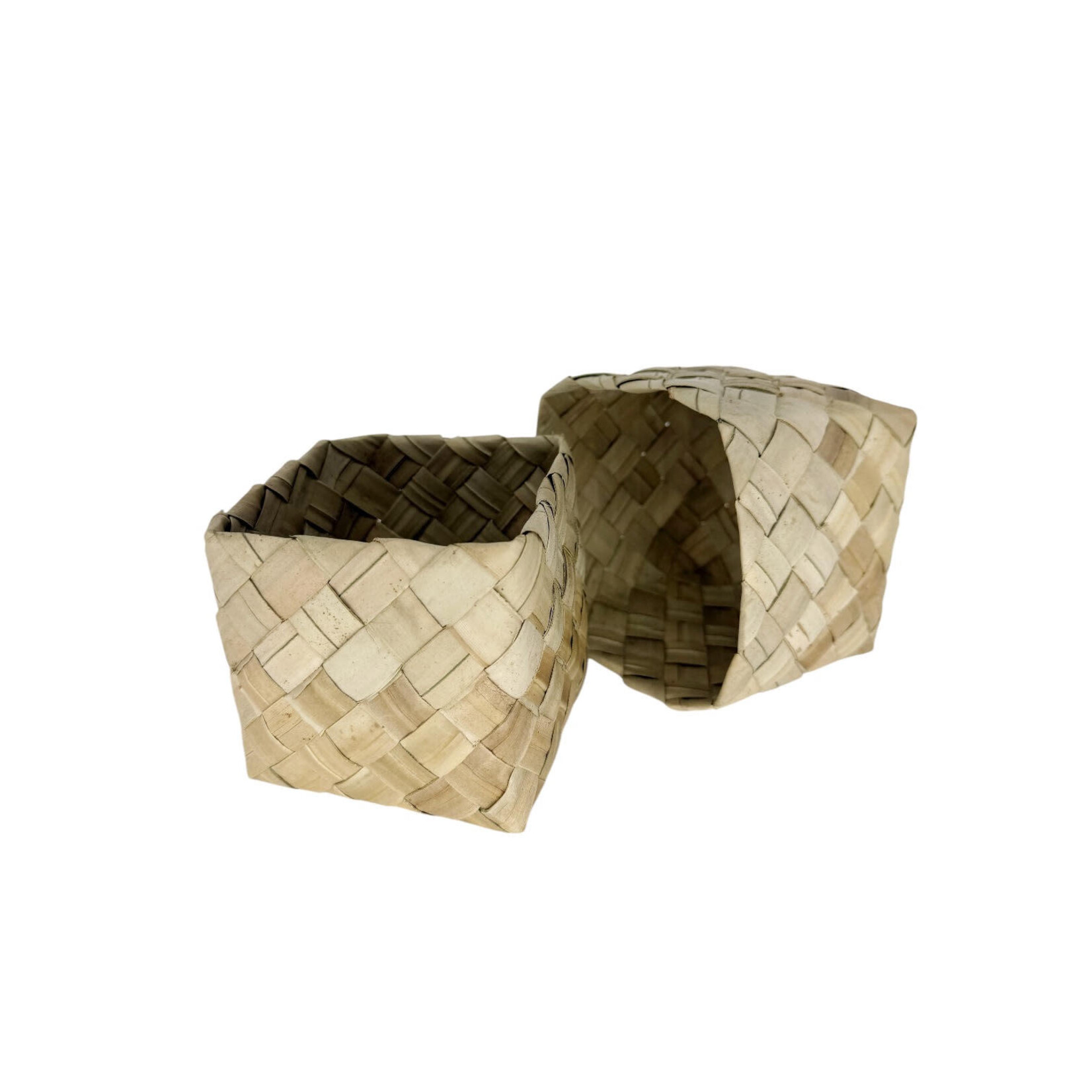 Woven Lauhala Square Box  Extra Small