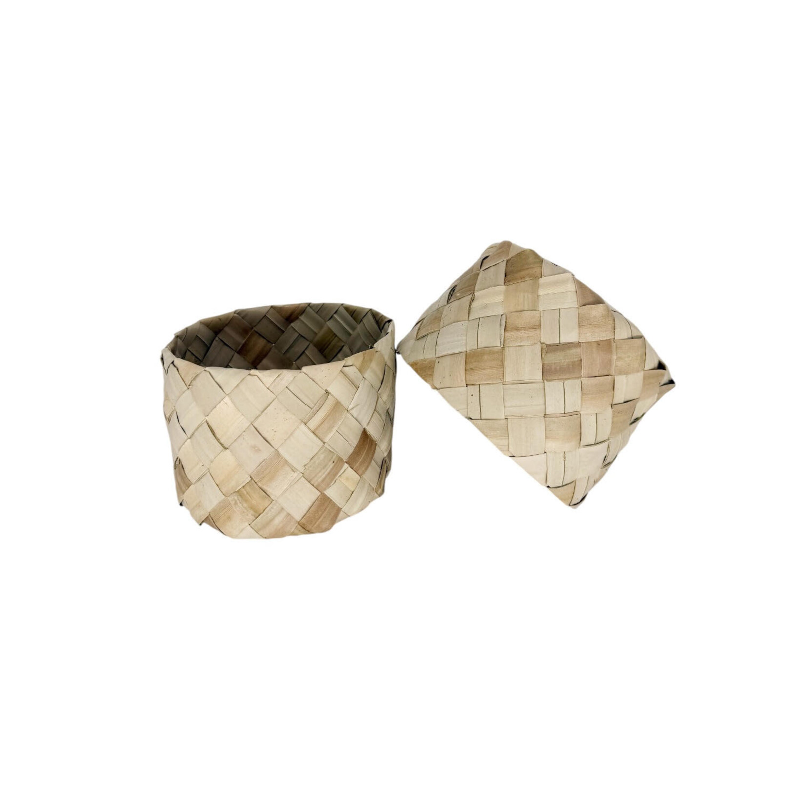 Woven Round Lauhala Box Extra Small