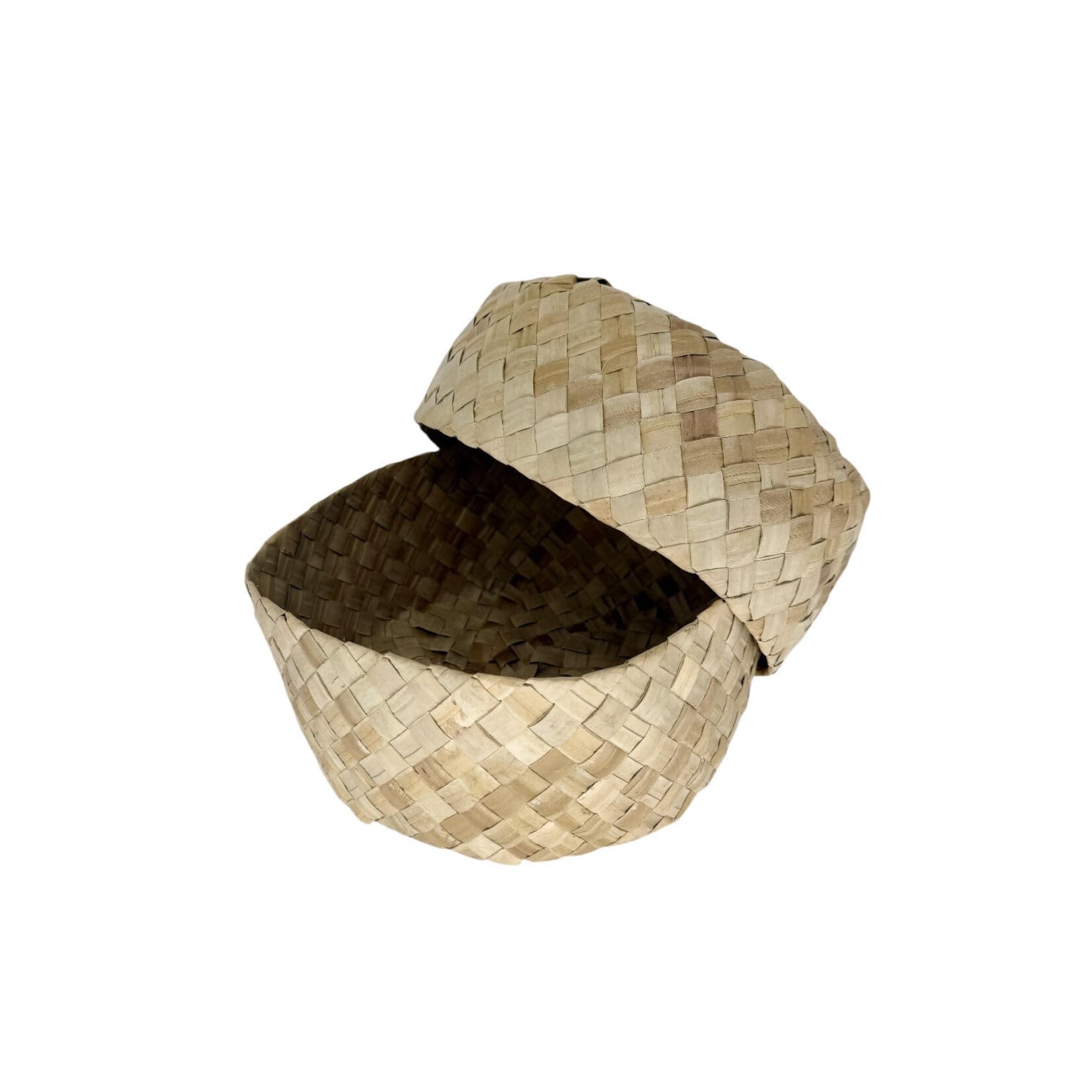 Woven Round Lauhala Box Large