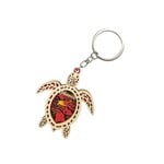 Colored Turtle Wood Cutout Keychain Island Chain Design