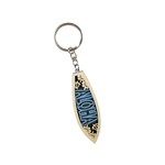 Surfboard Wood Cutout Keychain Aloha Design
