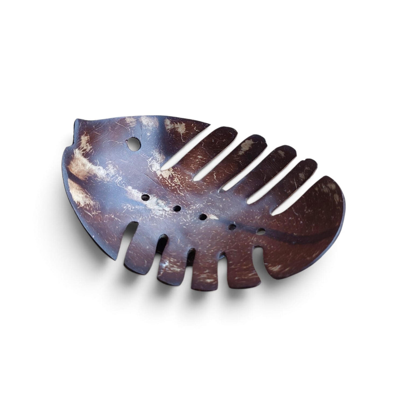 Hand Carved Cocoshell Soap Dish Fish