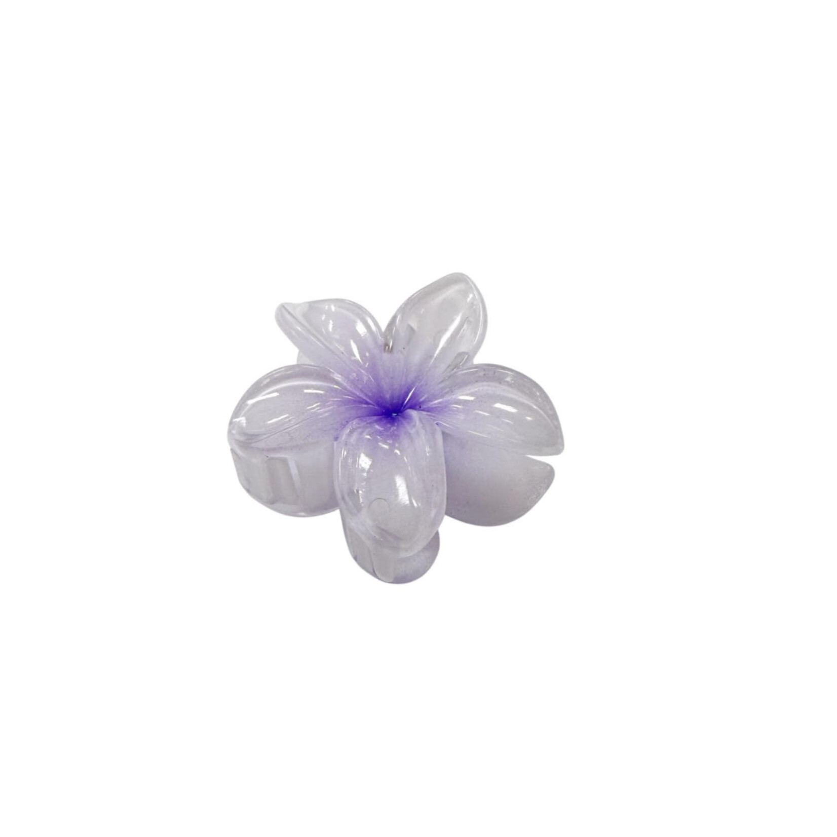 Small 2" Plumeria Hair Claw Opaque Light Purple