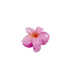 Small 2" Plumeria Hair Claw Opaque Pink Orange Center