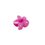 Small 2" Plumeria Hair Claw Opaque Dark Pink