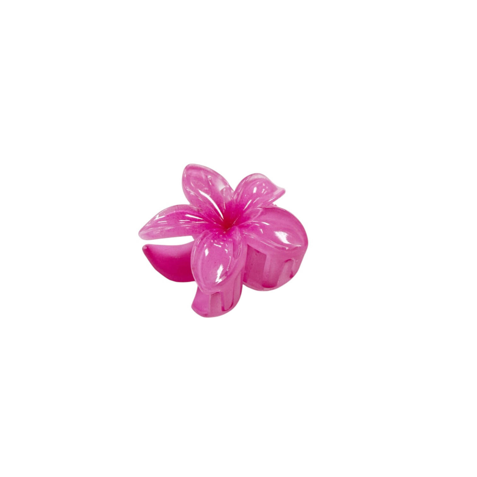 Small 2" Plumeria Hair Claw Opaque Dark Pink