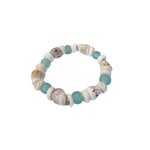 18cm Mixed Shell and Turquoise Beach Glass Stretch Bracelet