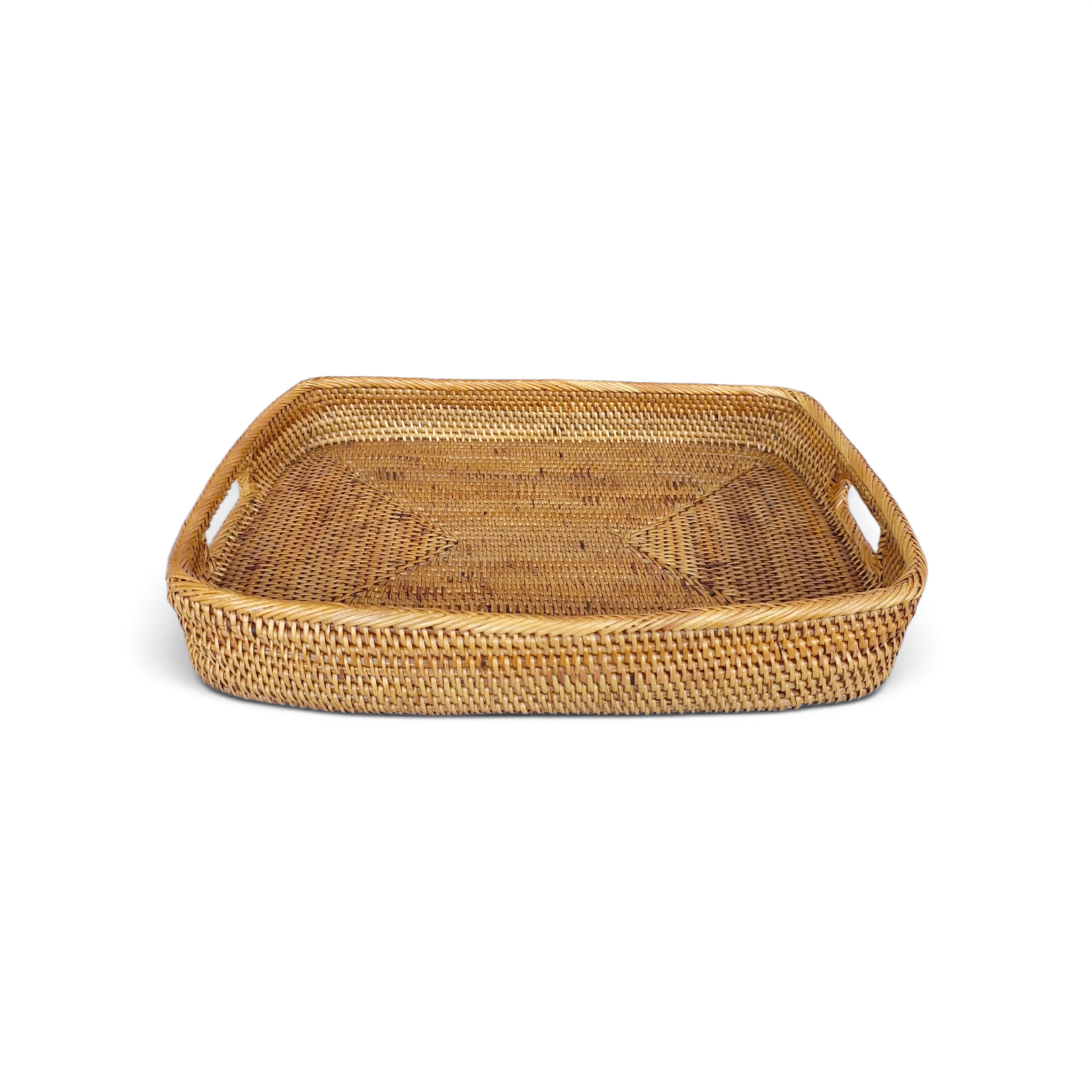 Hand Woven Ata Basket #142 Rectangle Tray Rounded Corners