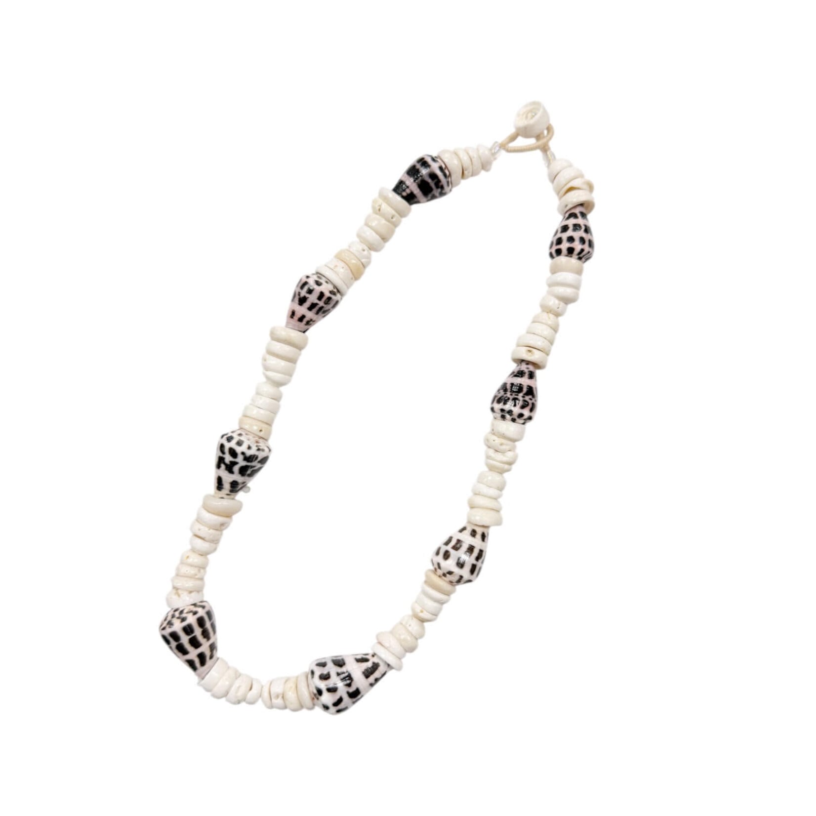 16" 8 Station Hebrew Puka Shell Necklace
