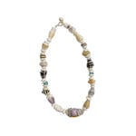 16" Mixed Shell Opihi Accented and Turquoise Beach Glass Necklace