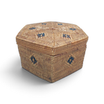 Hand Woven Ata Basket #146 Hexagon Box with Lid