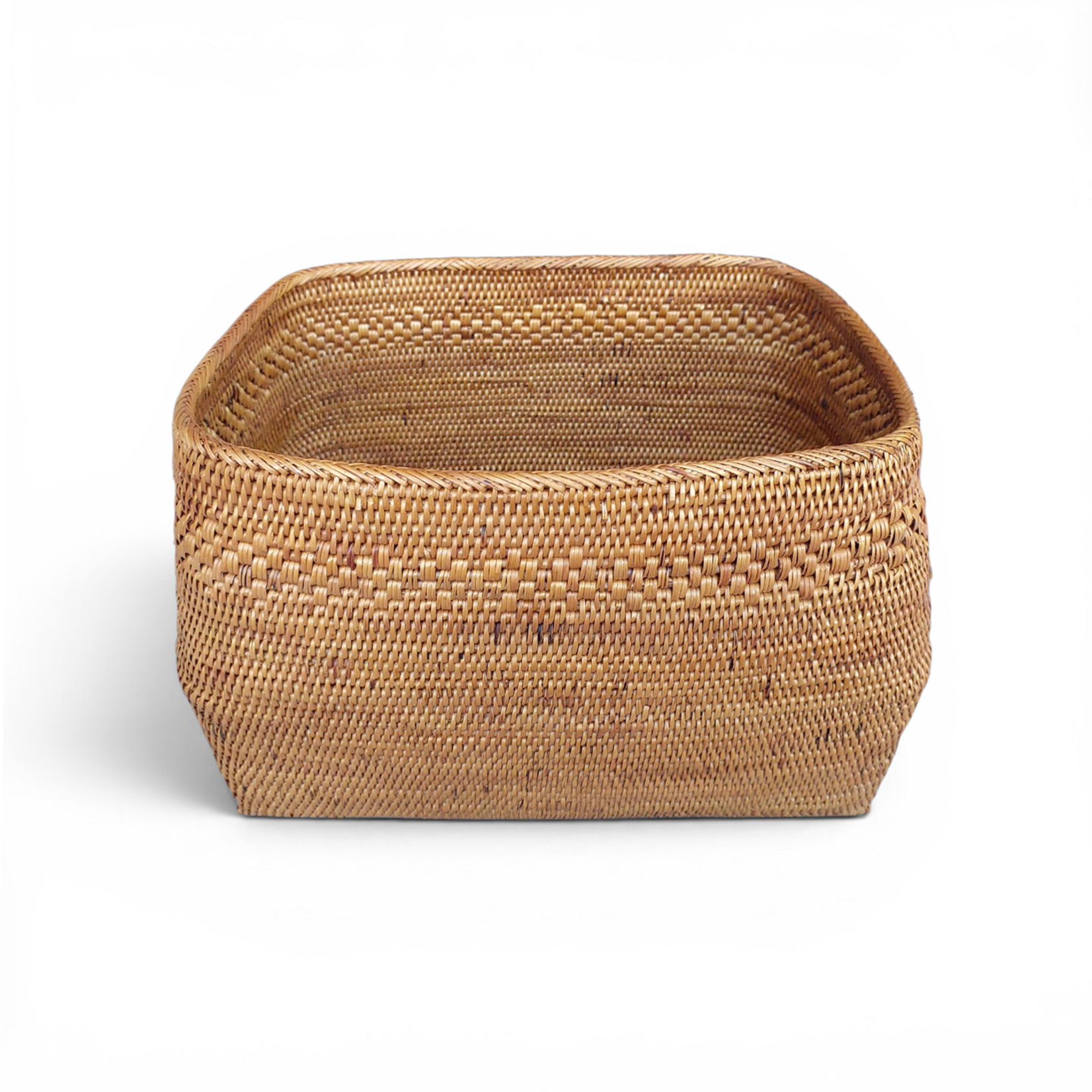 Hand Woven Ata Basket #161 Rounded Rectangular Basket