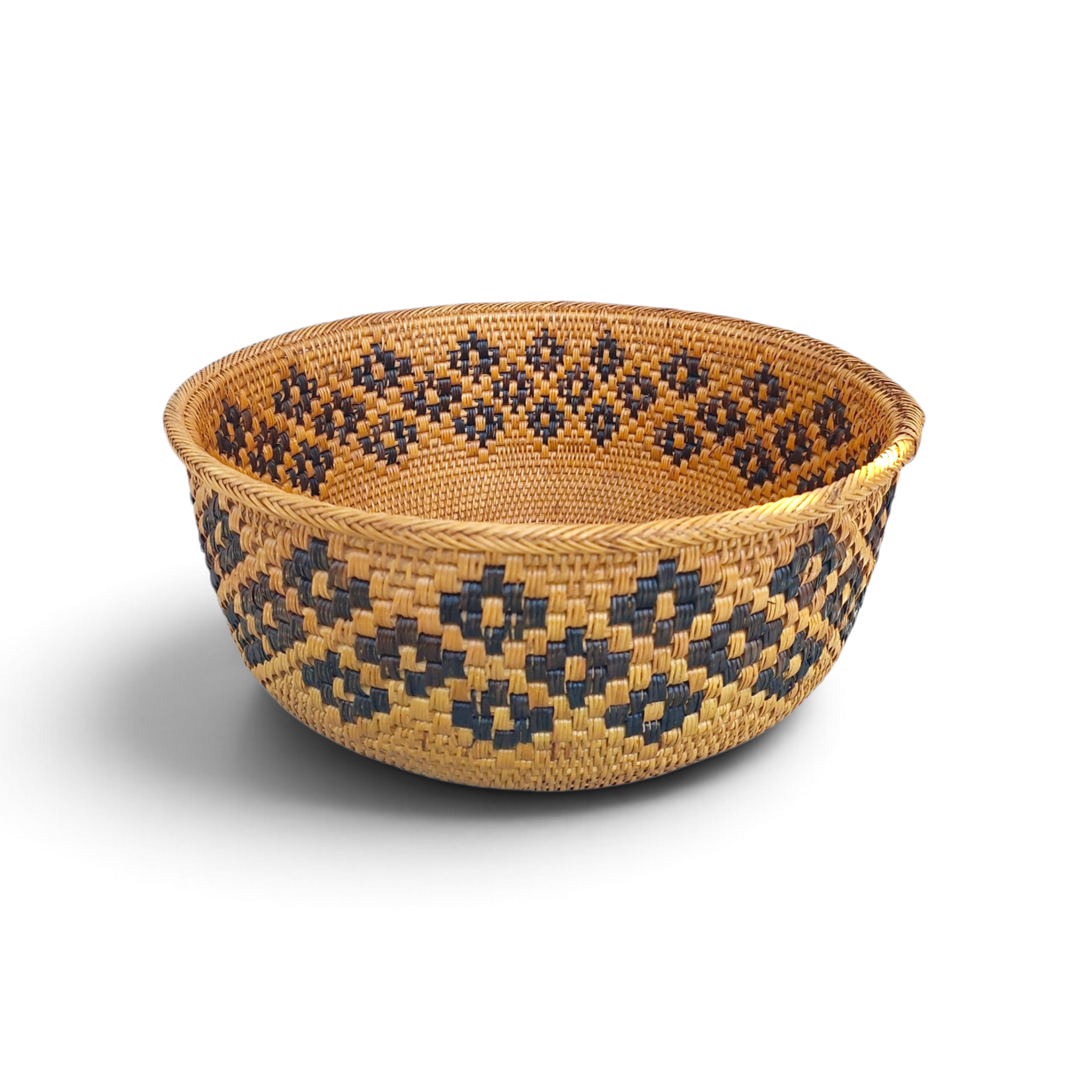 Hand Woven Ata Basket #165 Large Patterned Bowl
