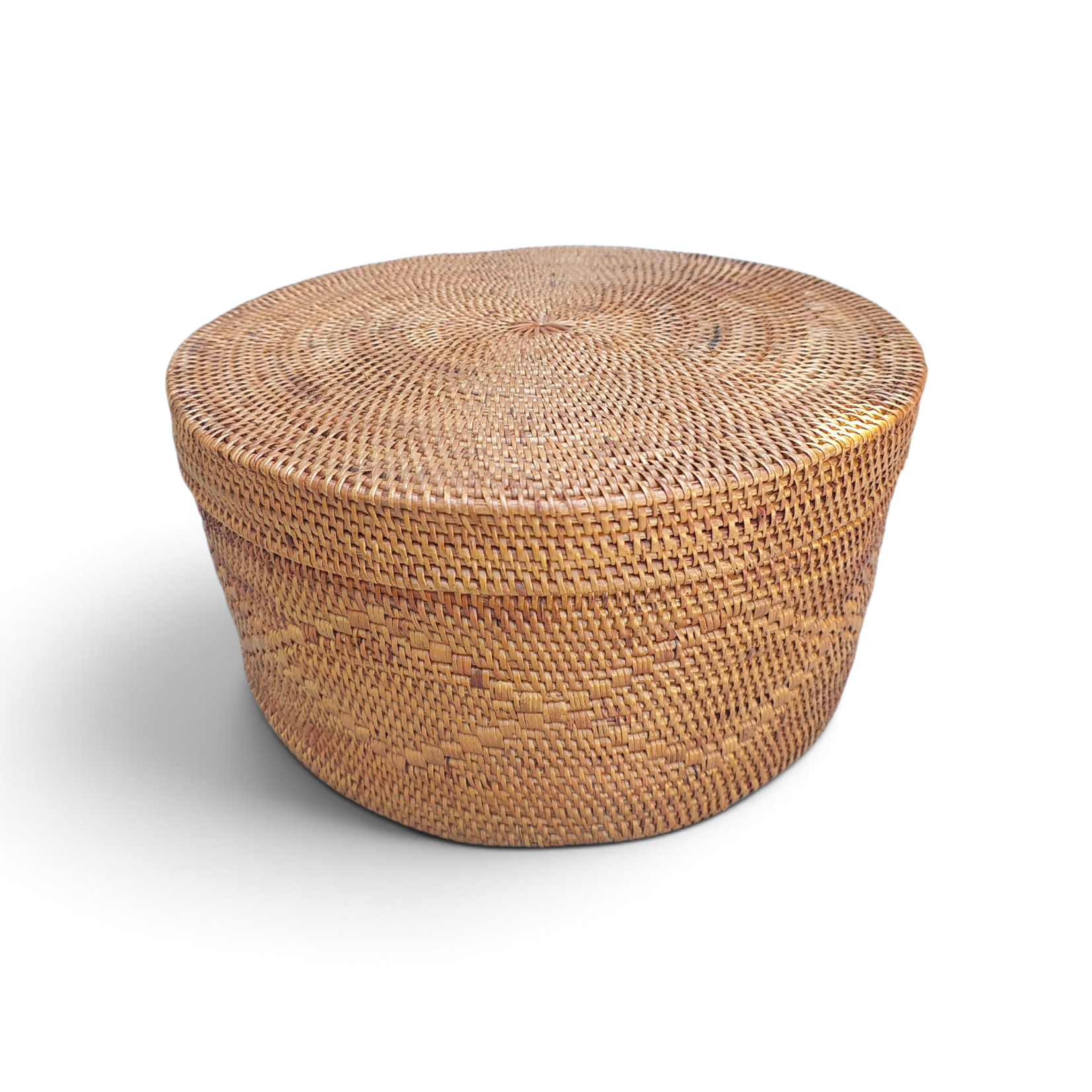 Hand Woven Ata Basket #167 Large Round With Cover