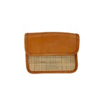 Hand Woven Cane Rattan Bag with Leather Trim  Crossbody Small Weave