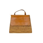 Hand Woven Ata Bag Leather Top Mini Backpack