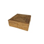 Hand Woven Ata Basket #170 Square Box with Latch Lid