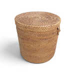 Hand Woven Ata Basket #173 Cylinder with Latch Lid