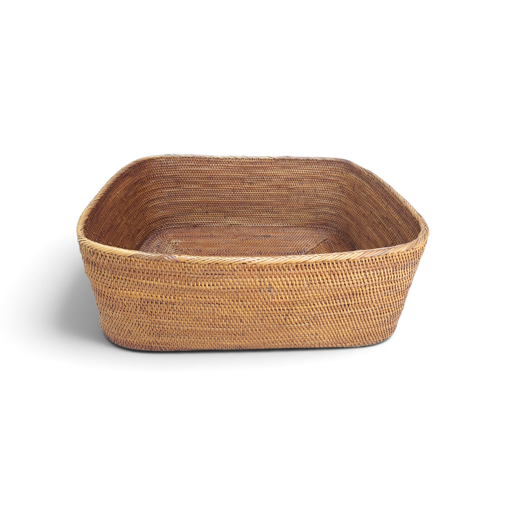 Hand Woven Ata Basket #176 Large Open Box Rounded Corners
