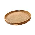 Hand Woven Ata Basket #181 Extra Large Round Tray Inset Handles