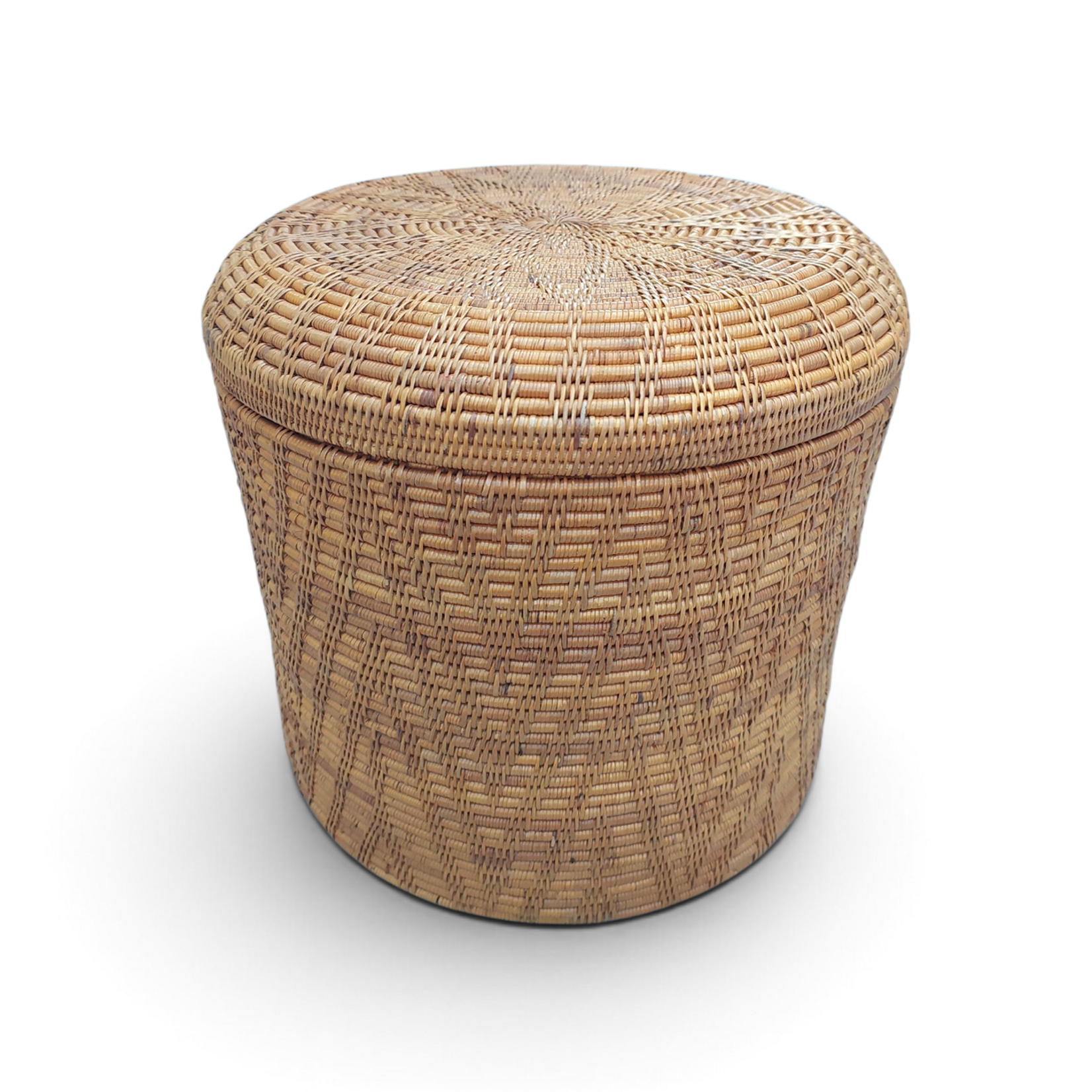 Hand Woven Ata Basket #183 Large Cylinder Rounded Top