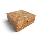 Hand Woven Ata Basket #186 Square Box with Latch Lid