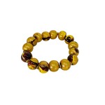 Hand Painted Wood Bubble Bracelet Gold