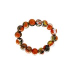 Hand Painted Wood Bubble Bracelet Orange