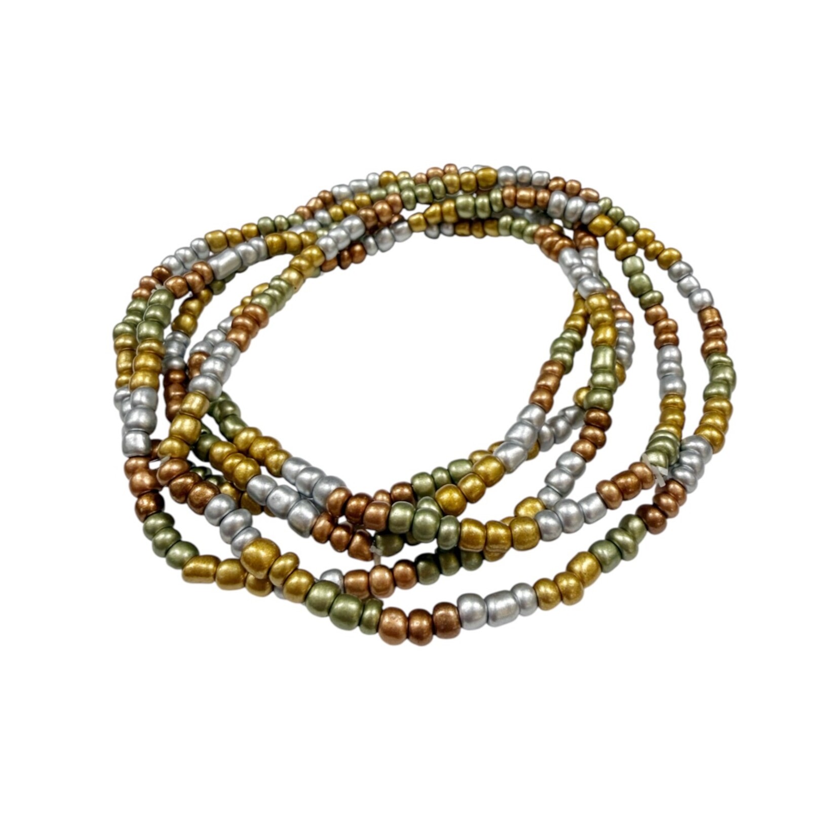 Beaded Stretch Anklet, Pack of 5 Earth