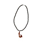 Wood Fish Hook on 18" Coconut Bead Necklace