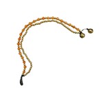 Brass and Glass Bead Bracelet TOL18 Tangerine