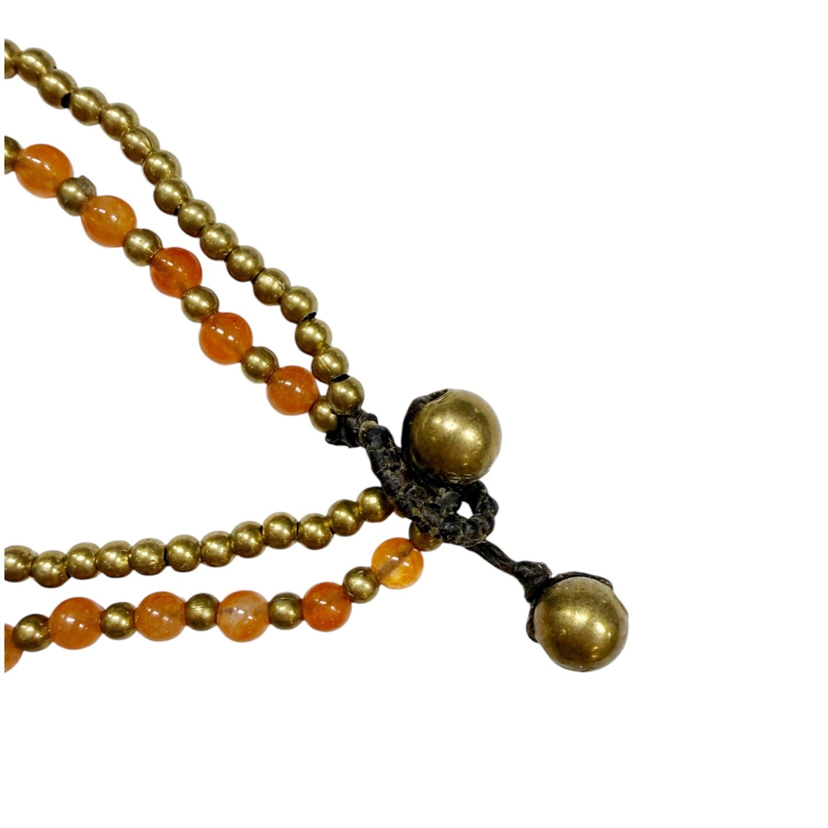 Brass and Glass Bead Bracelet TOL18 Tangerine