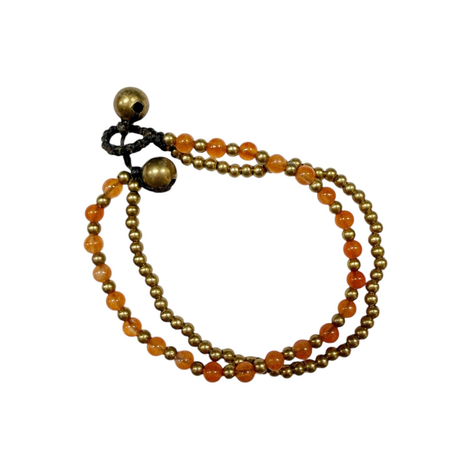 Brass and Glass Bead Bracelet TOL18 Tangerine